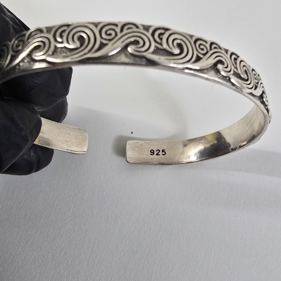 Native American Sterling Silver 925 Swirl Design Bracelet - Picture 11 of 12